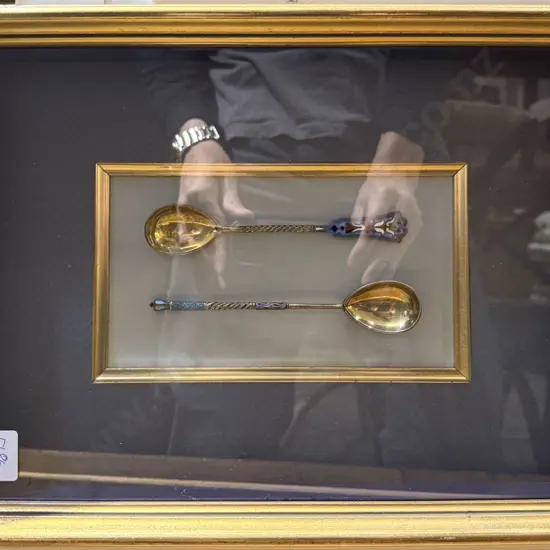 Pair Framed Decorative Spoons