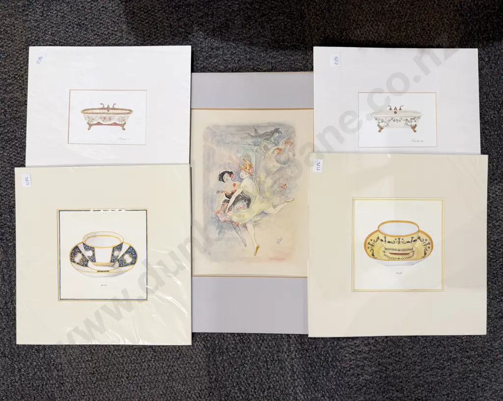 Five Unframed Artworks Image 1++