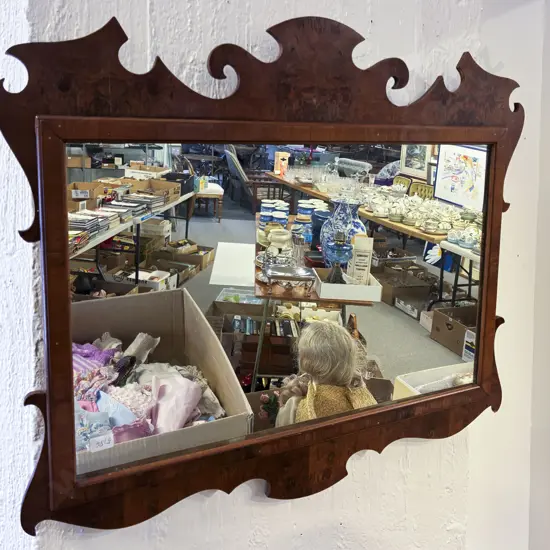 Geo III Style Burr Walnut Fretwork Wall Mirror
