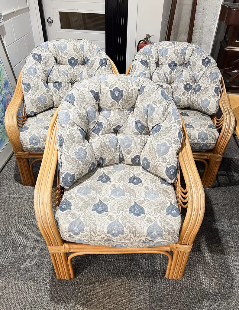 Three Cane Conservatory Arm Chairs Image 1++