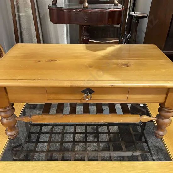 Single Drawer Coffee Table with Slatted Under Tier