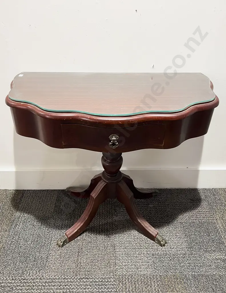 Mahogany Coffee Table with Single Drawer Hall Table Image 1++