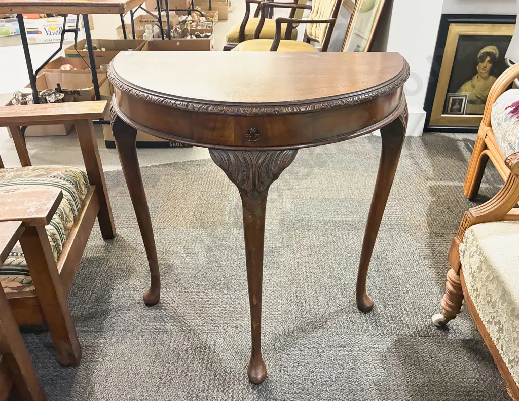 Single Drawer D Shaped Hall Table Image 1++
