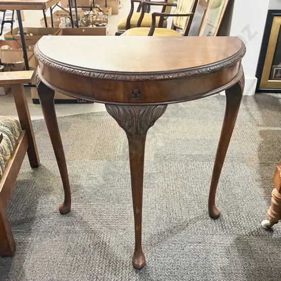 Single Drawer D Shaped Hall Table
