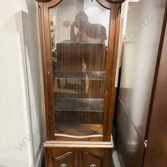 Slender Mahogany Arch Top China Display Cabinet