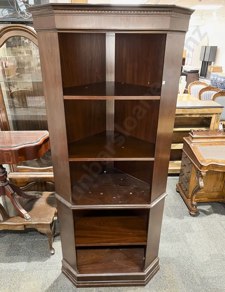 Mahogany Corner Bookcase Image 1++
