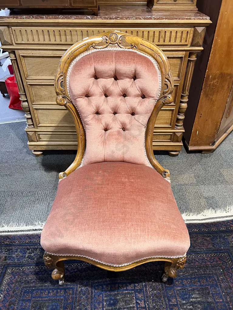 Victorian Button Back Grandmother Chair Image 1++