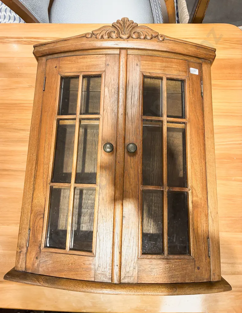 Two Door Glazed Wall Cabinet Image 1++