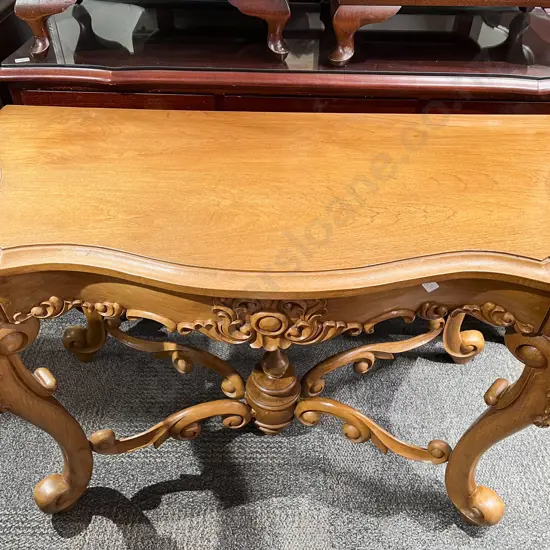 Victorian Style Serpentine Hall Table