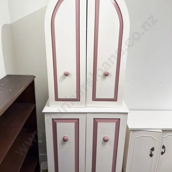 Two Stage White Painted Cabinet