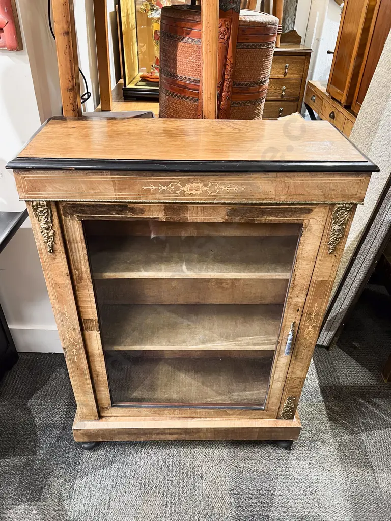 Victorian Walnut Inlaid Pier Cabinet Image 1++
