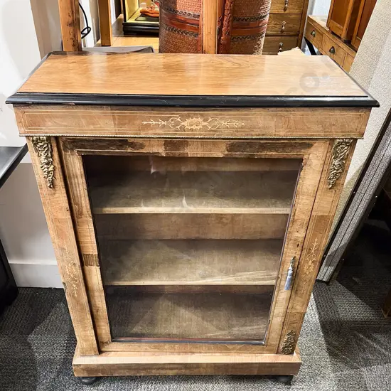 Victorian Walnut Inlaid Pier Cabinet