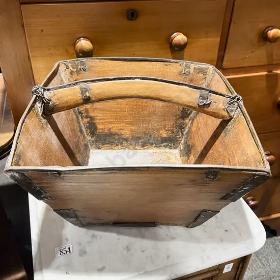 Chinese Elm Antique Grain Bucket