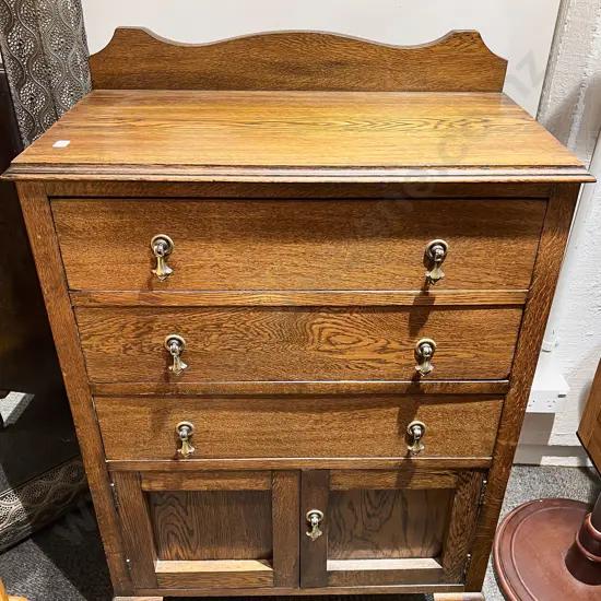 Oak Two Door Three Drawer Chest