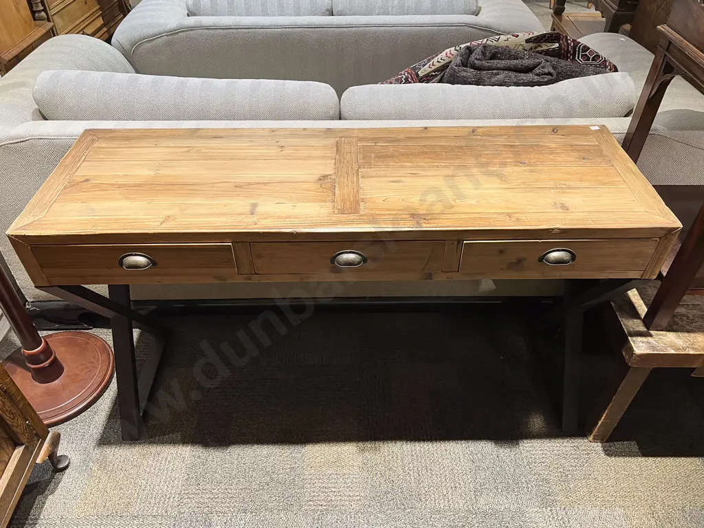Modern Three Drawer Hall Table Image 1++