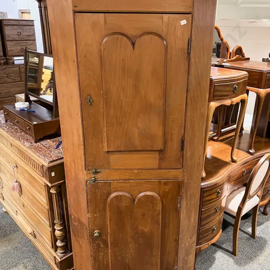 19th Century NZ Colonial Kauri Two Door Corner Cupboard