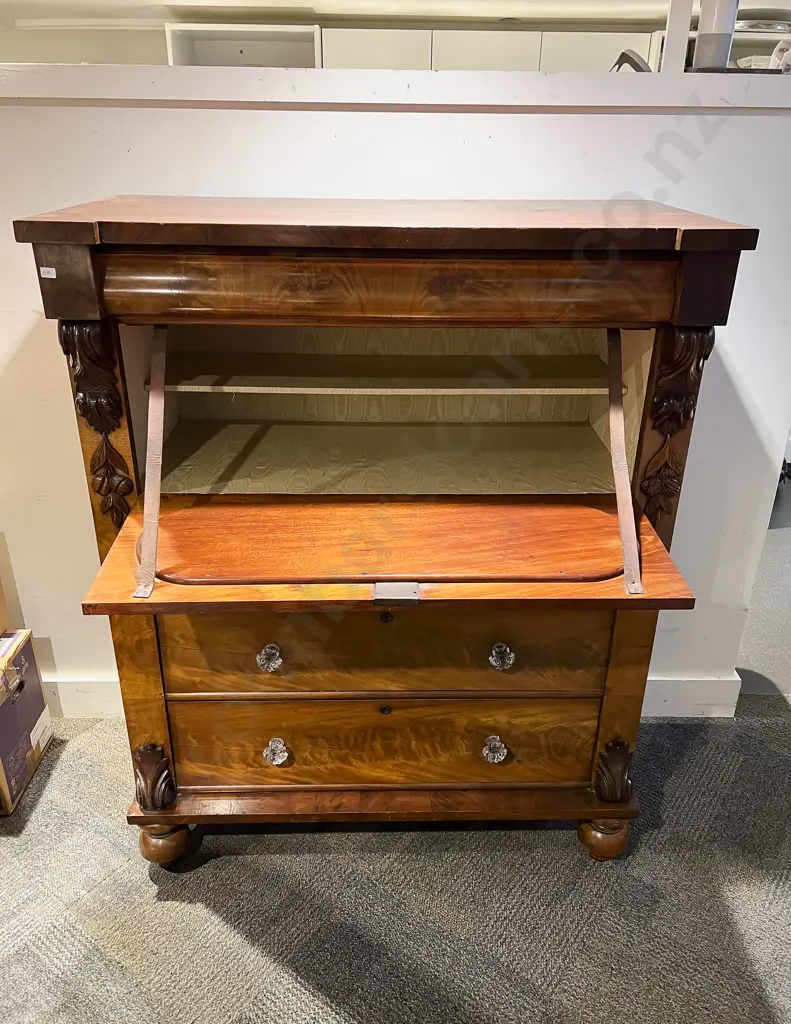 Unusual Victorian Mahogany Secretaire Scotch Chest Image 1++
