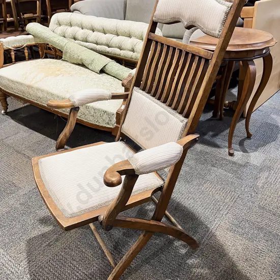 Edwardian Colonial Walnut Folding Chair
