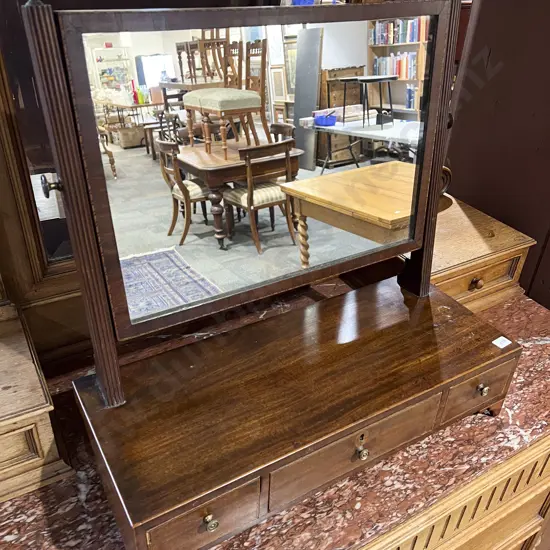 Sheraton Revival Mahogany Toilet Swing Mirror