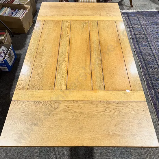 Oak Extension Dining Table on Barley Twist Supports