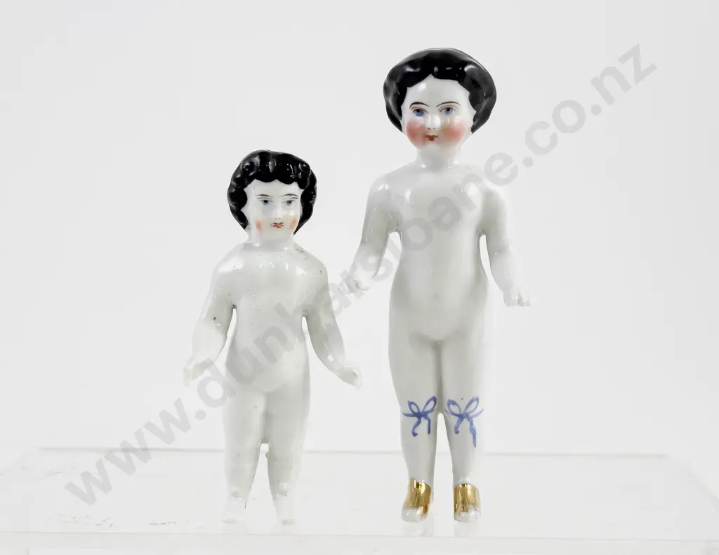 Two Victorian Glazed China Frozen Charlotte Dolls Image 1++