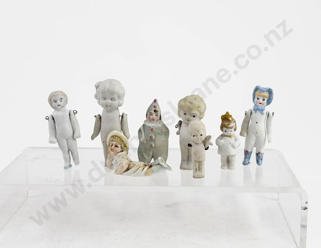 Collection Eight German and Japanese Small All Bisque Dolls Image 1++