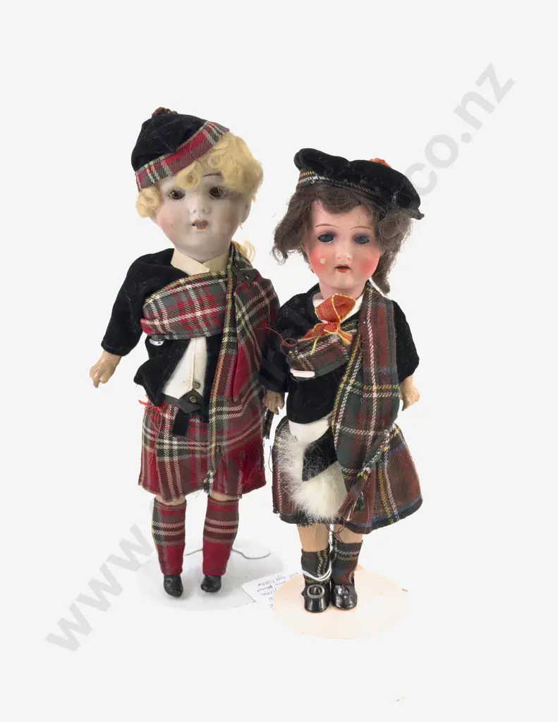 Small Armand Marseille 300 Painted Bisque and Walther & Son Bisque Dolls Image 1++