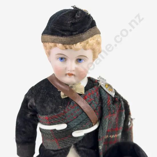 German Parian Bisque Shoulder Plate Doll and Other