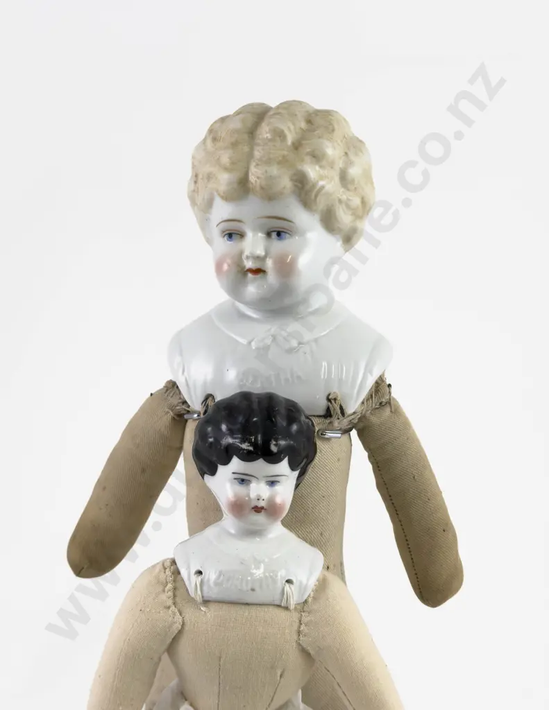 Two German China Head Shoulder Plate Dolls Image 1++