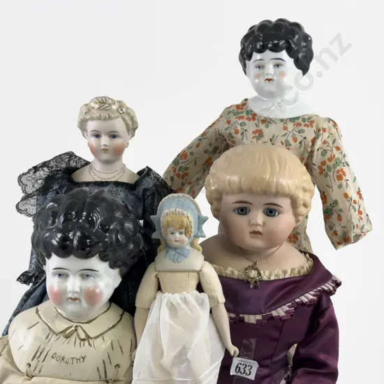 Collection China and Bisque Shoulder Plate Dolls