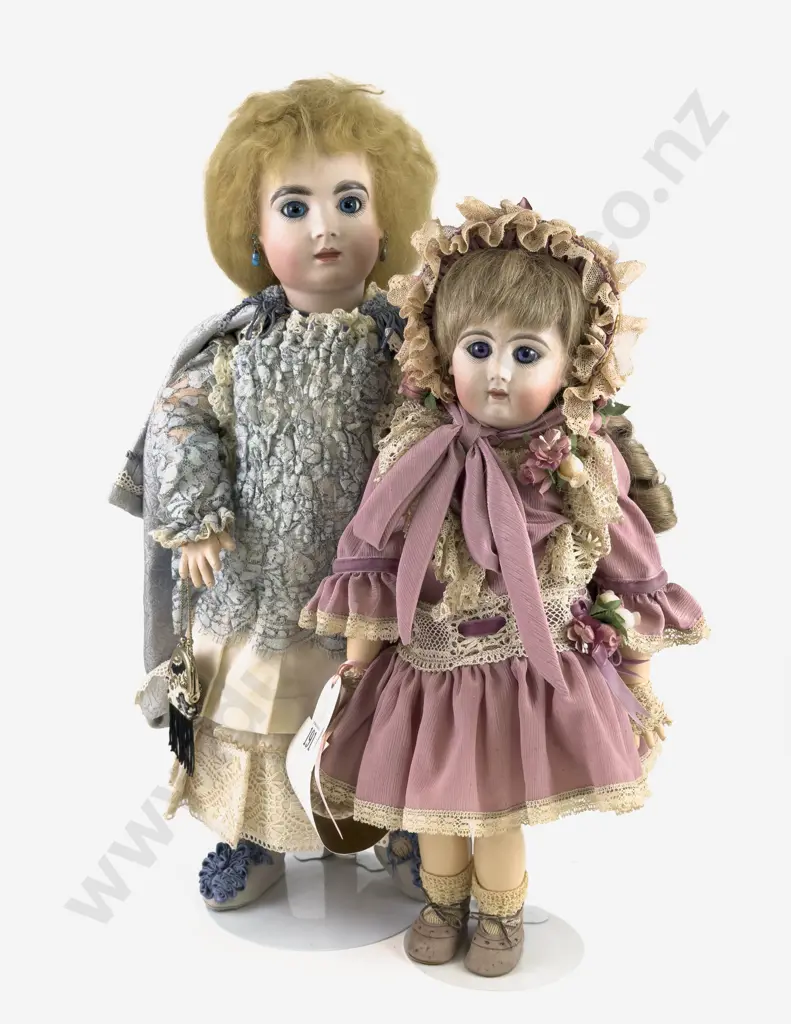 Two New Bisque French Mould Dolls on Composition Bodies Image 1++