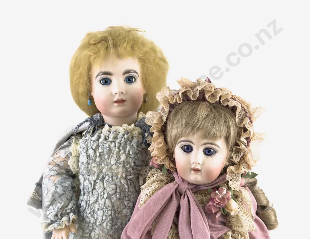 Two New Bisque French Mould Dolls on Composition Bodies Image 1++