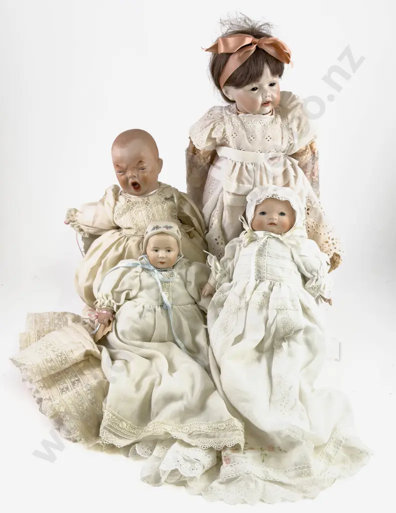 New Bisque Screaming Baby and Three Character Dolls Image 1++