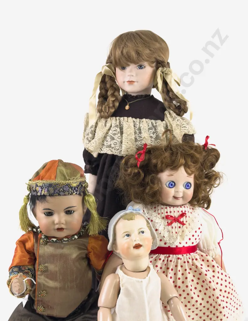 New Bisque Oriental Character Doll with Googly - Bonnet Head and Girl Image 1++