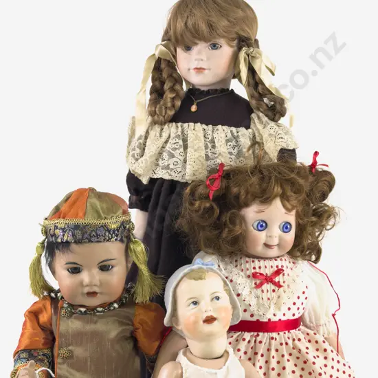 New Bisque Oriental Character Doll with Googly - Bonnet Head and Girl