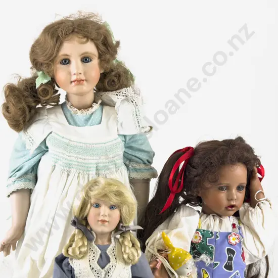 Two New Bisque Artist Type Character Dolls with Lennox Hannah Little Dutch Girl