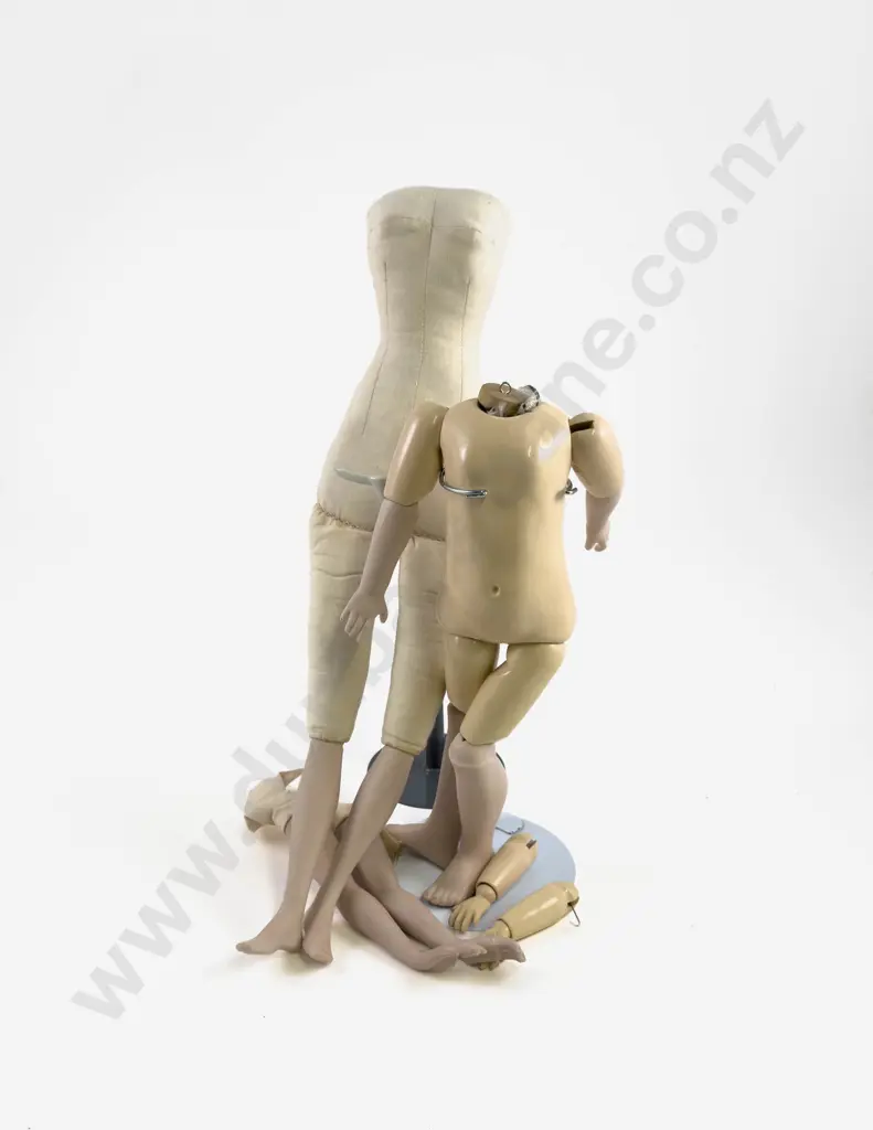 New Rag and Jointed Composition Bodies with Bisque Limbs 44cm 30cm Image 1++