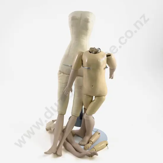 New Rag and Jointed Composition Bodies with Bisque Limbs 44cm 30cm