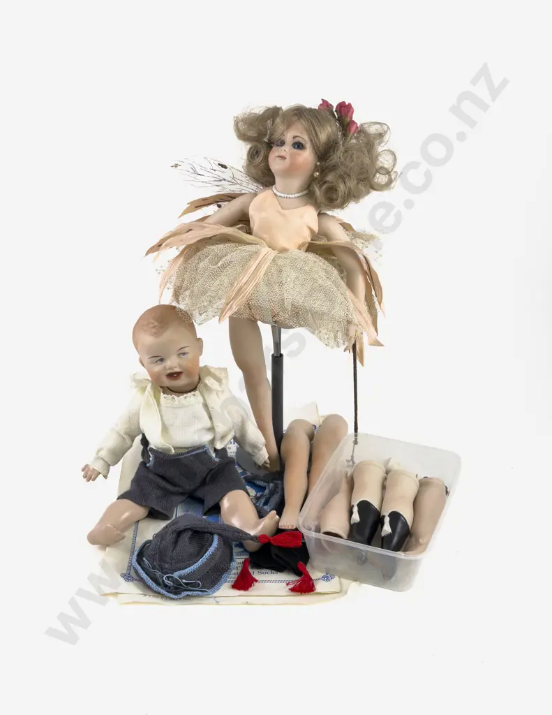 New Bisque Heubach with Knitted Clothes and Pattern - Fairy and Assorted Bisque Limbs & Body Image 1++