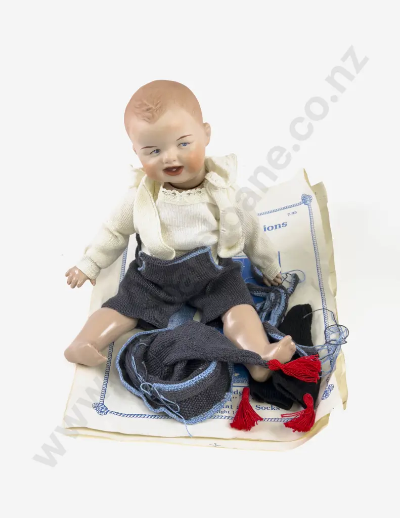 New Bisque Heubach with Knitted Clothes and Pattern - Fairy and Assorted Bisque Limbs & Body Image 1++