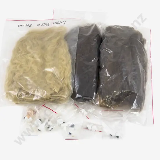 Qty Assorted New Mohair Lengths and French and Japanese Glass Eyes 11pairs
