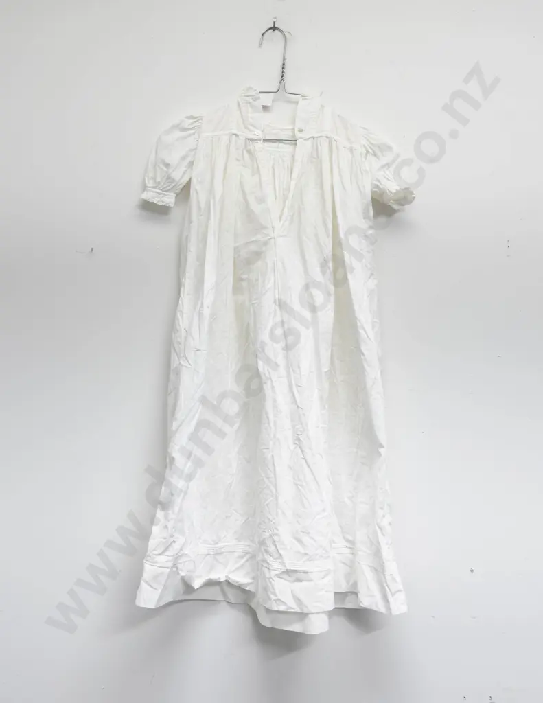 Edwardian Full Length Cotton and Lace Cot Gown Image 1++