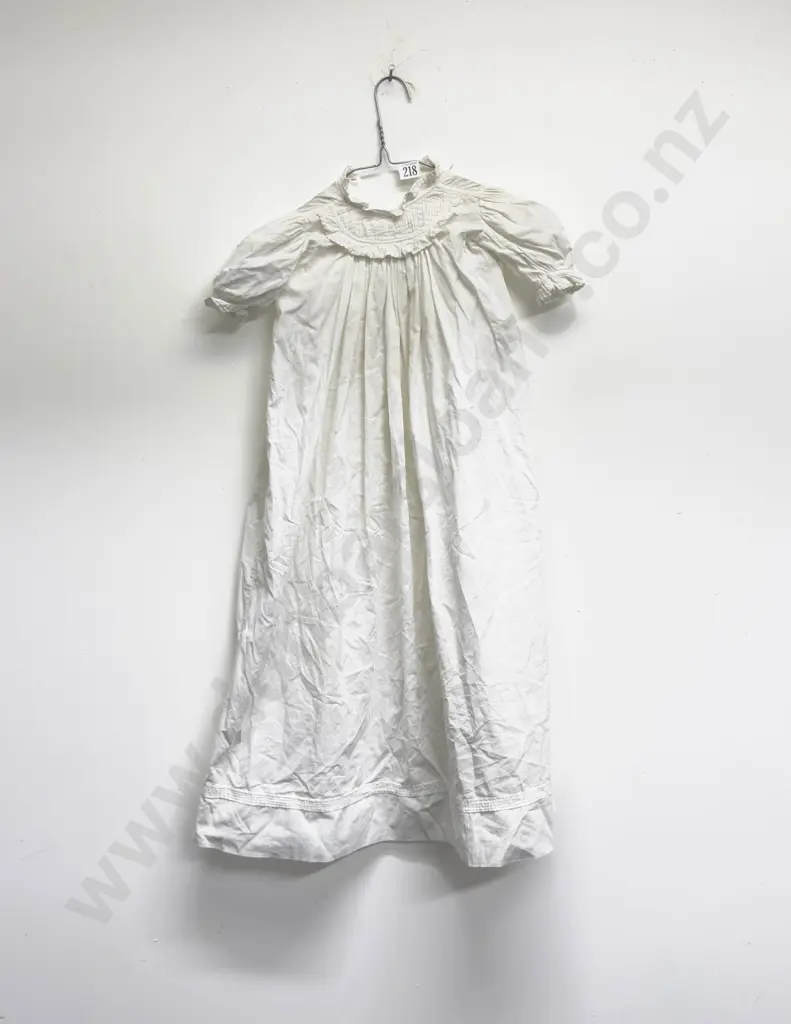 Edwardian Full Length Cotton and Lace Cot Gown Image 1++
