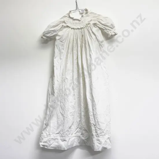 Edwardian Full Length Cotton and Lace Cot Gown