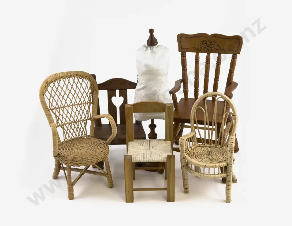 Five Various Doll Chairs and Dummy Display Stand Image 1++