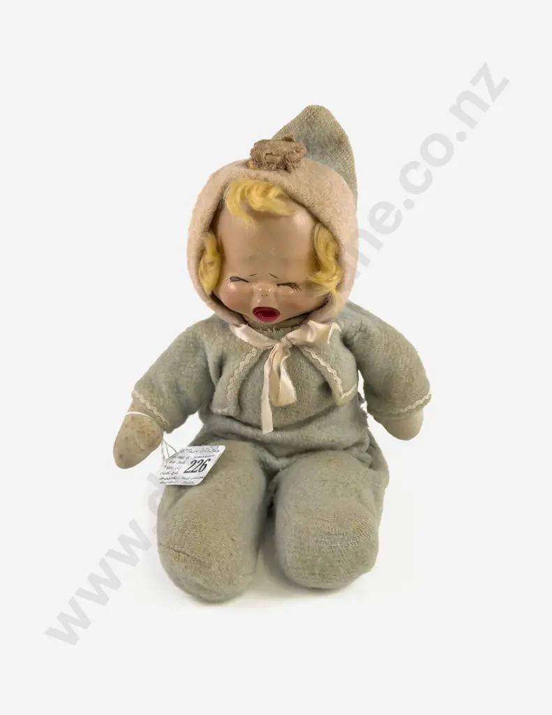 C1940's Doll Company NY USA 'Trudy' Composition Doll with Three Faces Sleeping - Crying - Happy Image 1++