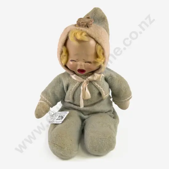 C1940's Doll Company NY USA 'Trudy' Composition Doll with Three Faces Sleeping - Crying - Happy