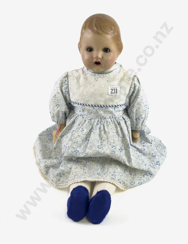 C1940's NZ PP Plastic Products Ltd Composition Toddler Doll Image 1++