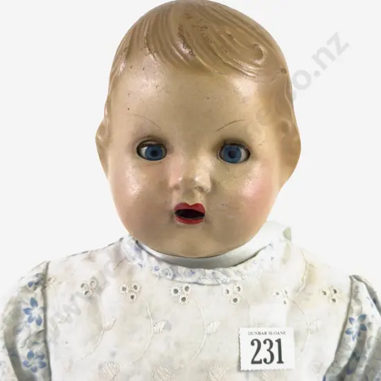 C1940's NZ PP Plastic Products Ltd Composition Toddler Doll