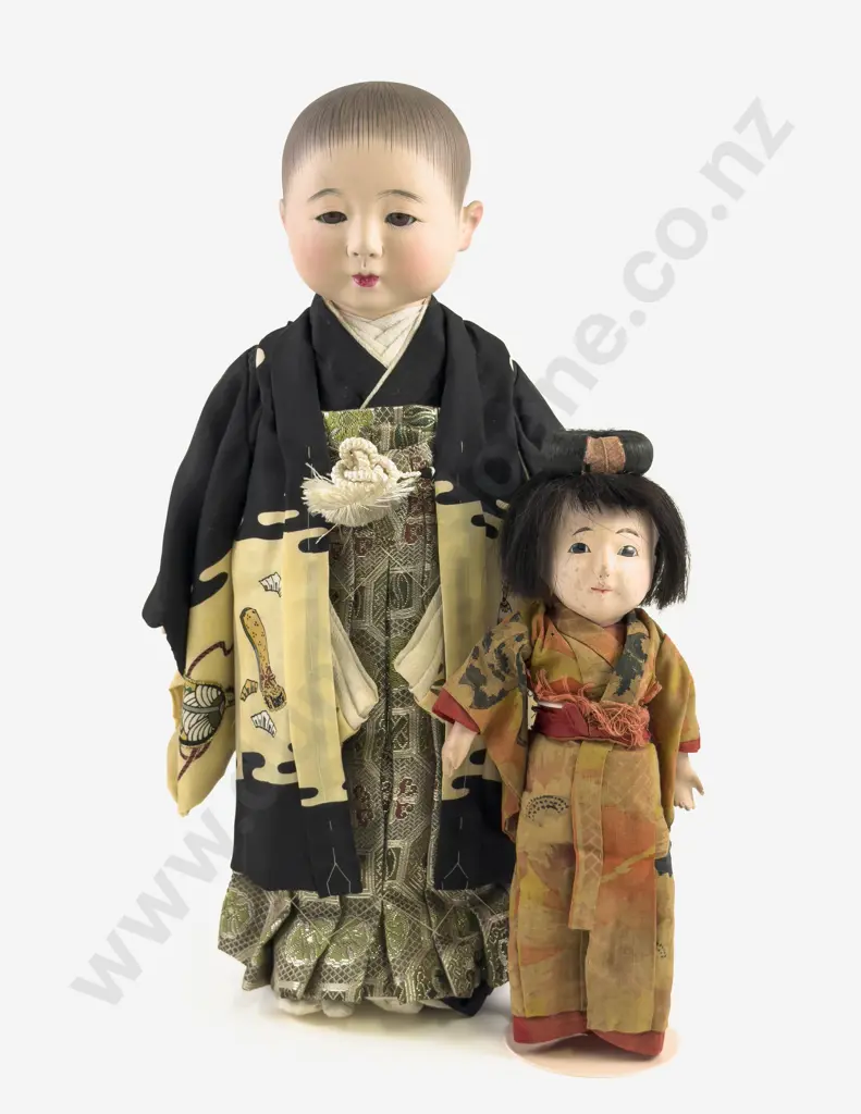 Vintage Japanese Composition and Gofun Ichimatsu Boy Doll Image 1++